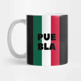 Puebla City in Mexican Flag Colors Vertical Mug